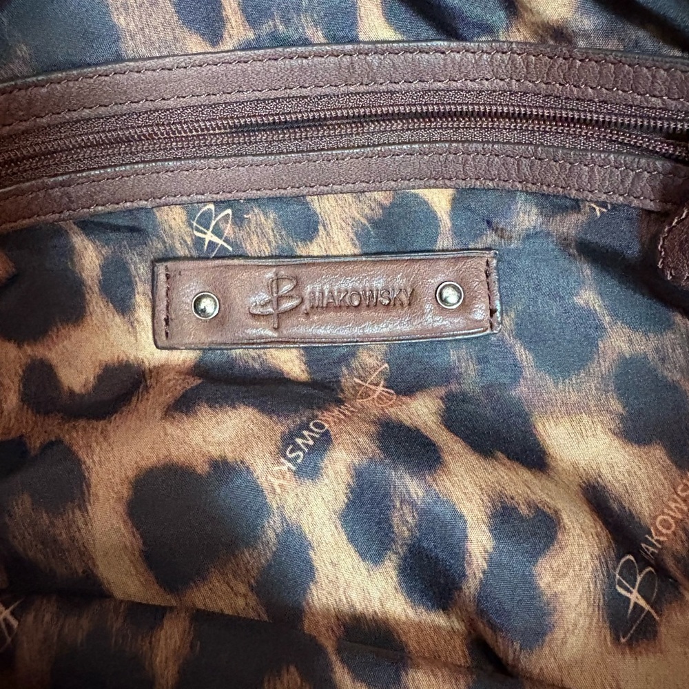 B. Makowsky genuine leather drawstring satchel / shoulder bag - Picture 6 of 7